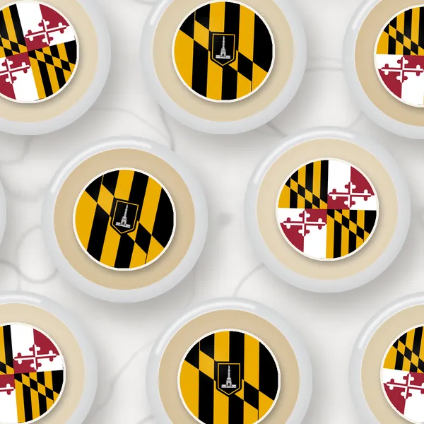 Edible toppers printed with the Baltimore city flag and the Maryland flag