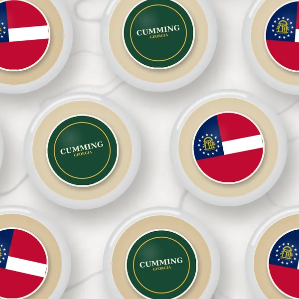 Edible toppers printed with a Cumming name design and the Georgia flag