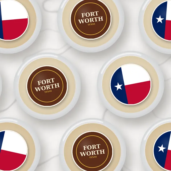 Edible toppers printed with a Fort Worth name design and the Texas flag