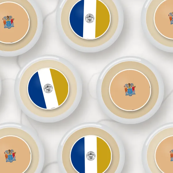 Edible toppers printed with the Jersey City city flag and the New Jersey flag