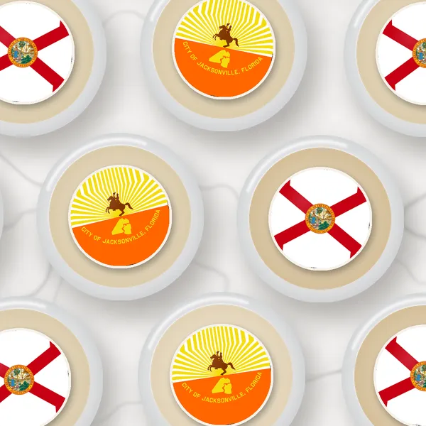 Edible toppers printed with the Jacksonville city flag and the Florida flag