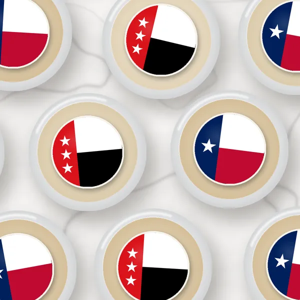 Edible toppers printed with the Laredo city flag and the Texas flag