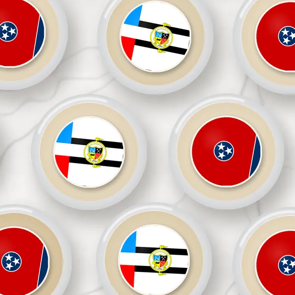 Edible toppers printed with the Knoxville city flag and the Tennessee flag