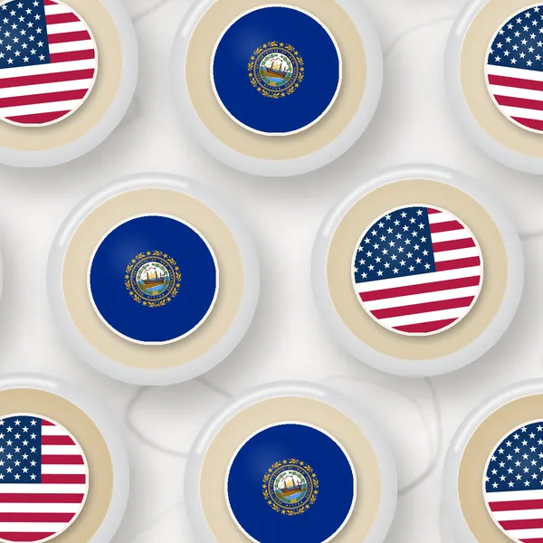 Edible toppers printed with the New Hampshire state flag and the US flag