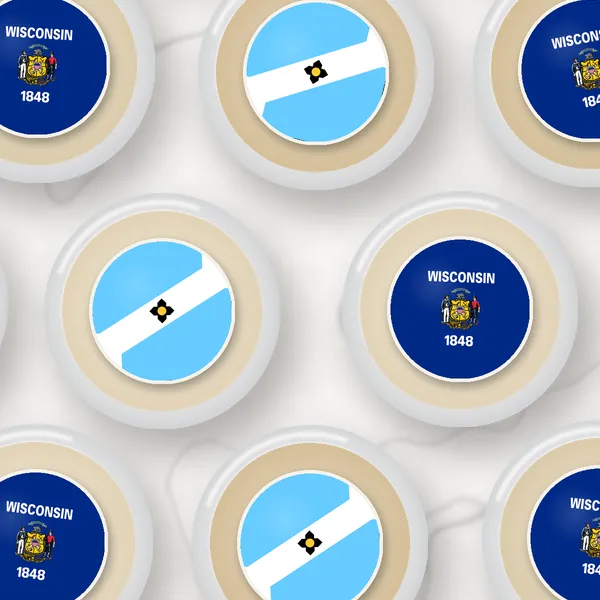 Edible toppers printed with the Madison city flag and the Wisconsin flag