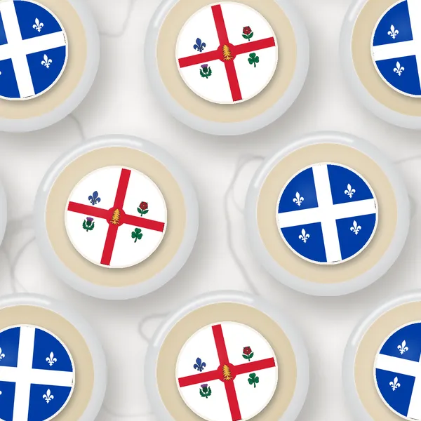 Edible toppers printed with the Montreal city flag and the Quebec flag