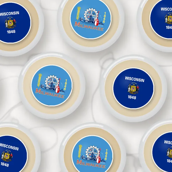 Edible toppers printed with the Milwaukee city flag and the Wisconsin flag