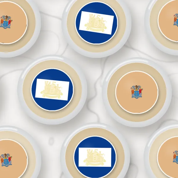 Edible toppers printed with the Newark city flag and the New Jersey flag