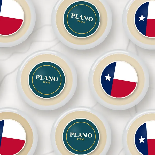 Edible toppers printed with a Plano name design and the Texas flag