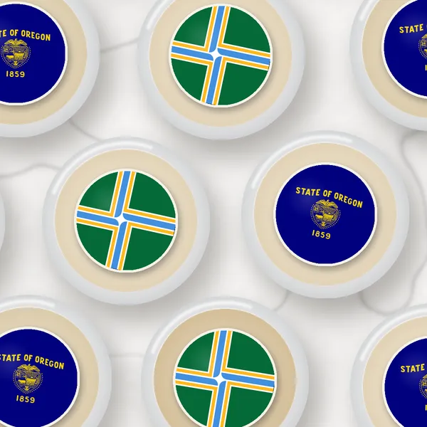 Edible toppers printed with the Portland city flag and the Oregon flag
