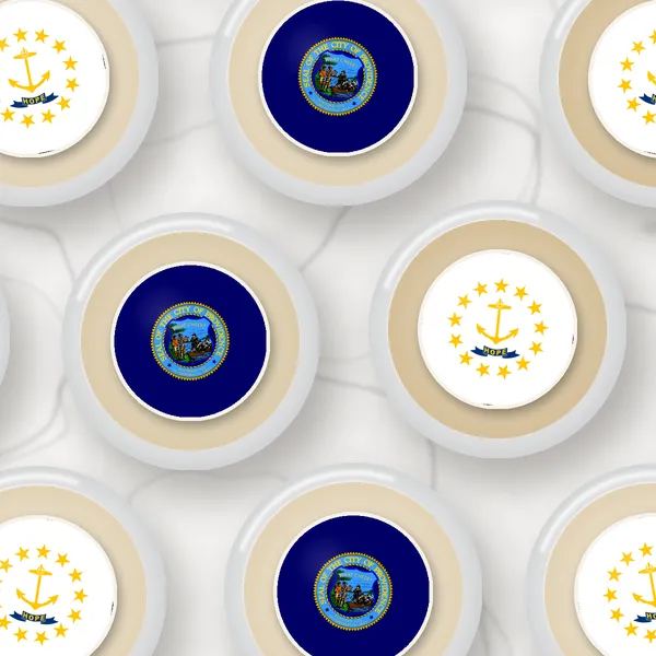 Edible toppers printed with the Providence city flag and the Rhode Island flag