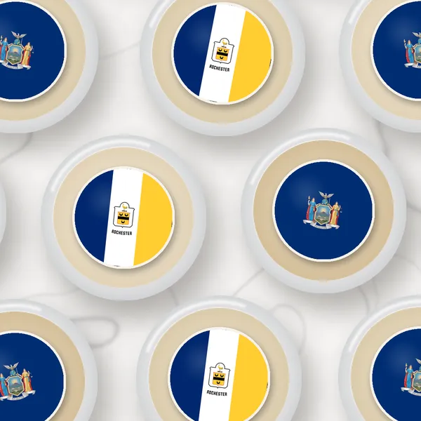 Edible toppers printed with the Rochester city flag and the New York flag