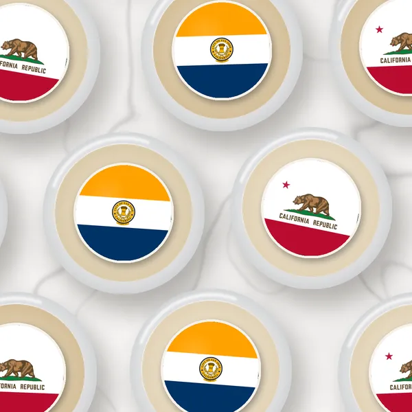 Edible toppers printed with the San Jose city flag and the California flag
