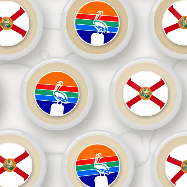 Edible toppers printed with the St. Petersburg city flag and the Florida flag
