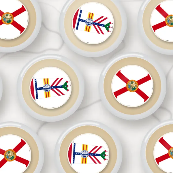 Edible toppers printed with the Tampa city flag and the Florida flag