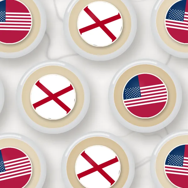 Edible toppers printed with the Alabama flag and the US flag