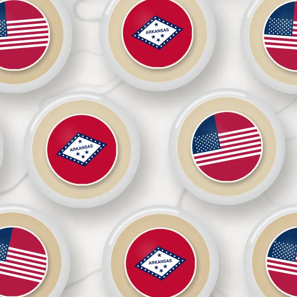 Edible toppers printed with the Arkansas flag and the US flag