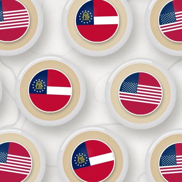 Edible toppers printed with the Georgia flag and the US flag