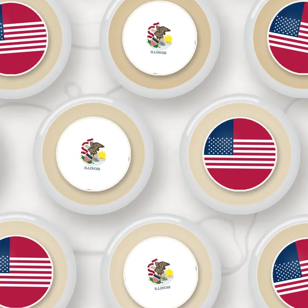 Edible toppers printed with the Illinois flag and the US flag