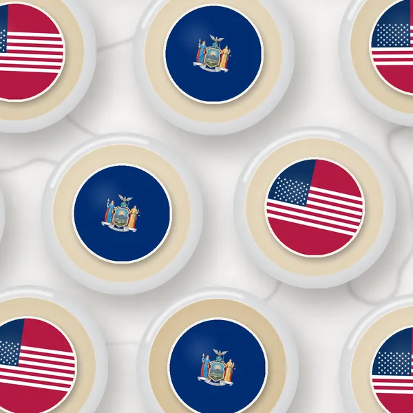 Edible toppers printed with the New York flag and the US flag