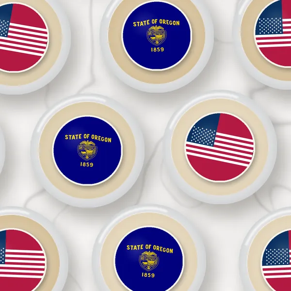 Edible toppers printed with the Oregon flag and the US flag