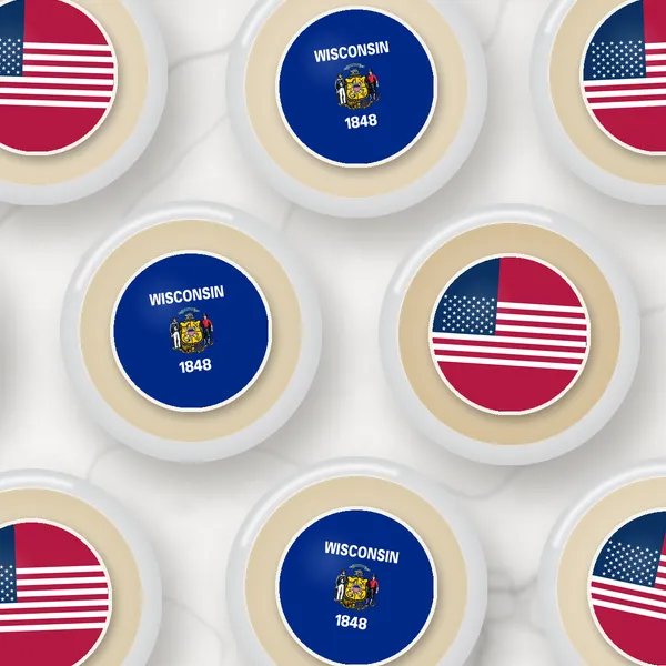 Edible toppers printed with the Wisconsin flag and the US flag