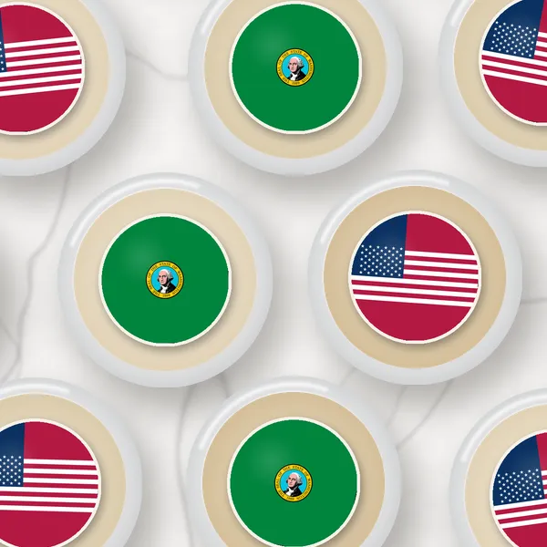 Edible toppers printed with the Washington flag and the US flag