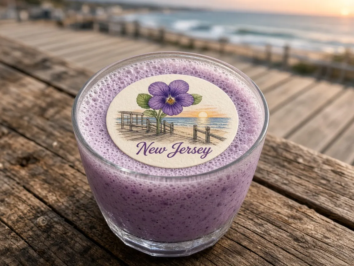 Blueberry lemonade with a violet and boardwalk New Jersey topper