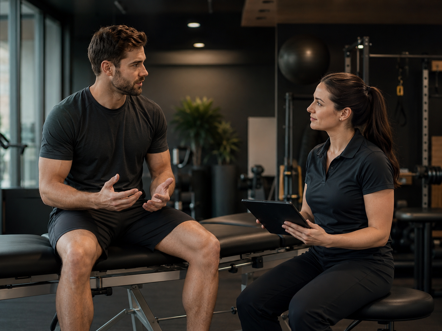 Physical Therapist Talking To Patient