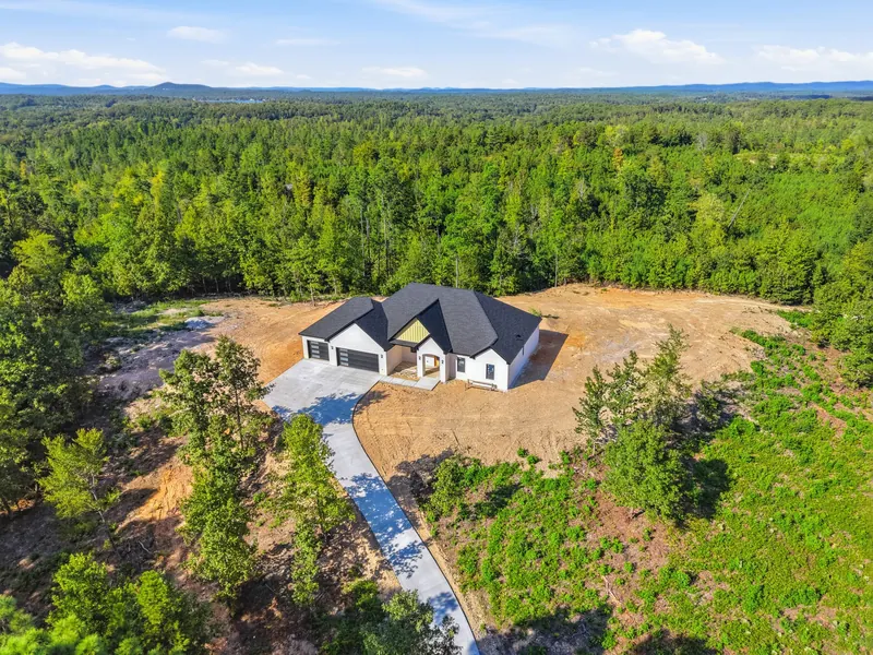Wide view of the driveway out to Highway 128