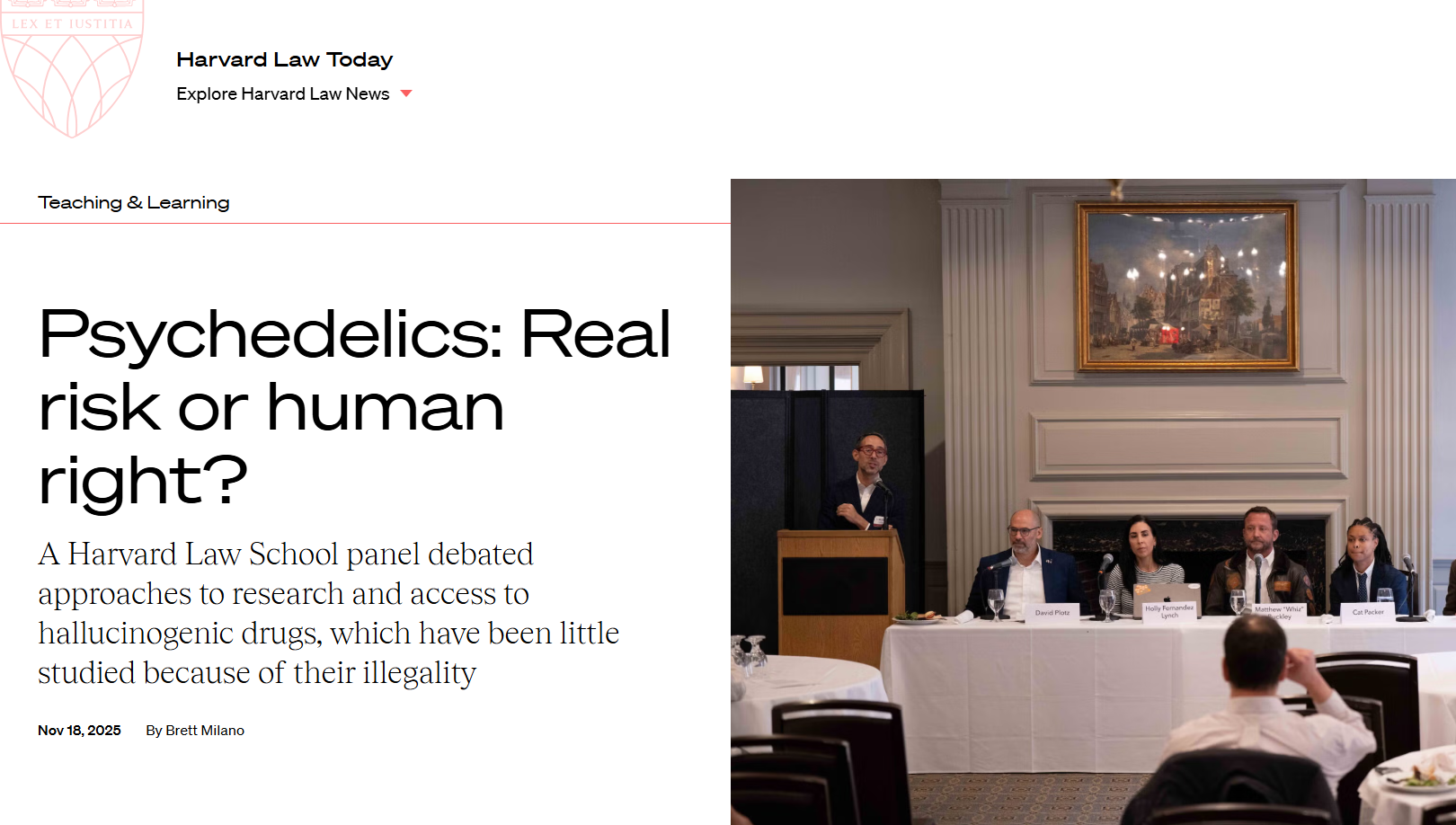 Matthew Buckley on the panel at Harvard Law School