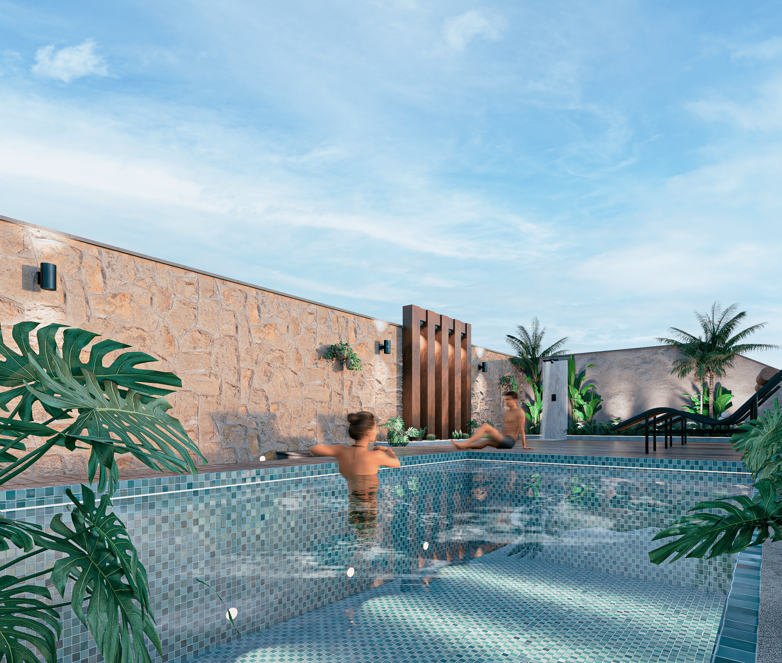 Piscina en la terraza