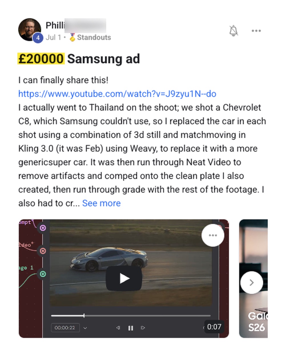 Community post: a 20,000 pound Samsung ad