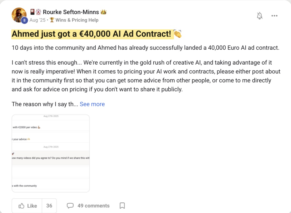 Community post: a 40,000 euro AI ad contract