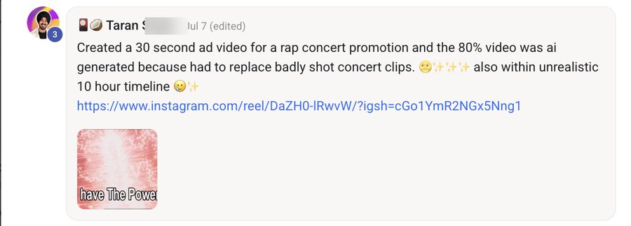 Comment: 30-second ad for a rap concert promotion, 80 percent AI generated
