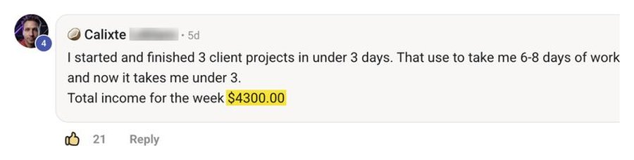 Community post: 4,300 dollars in a week