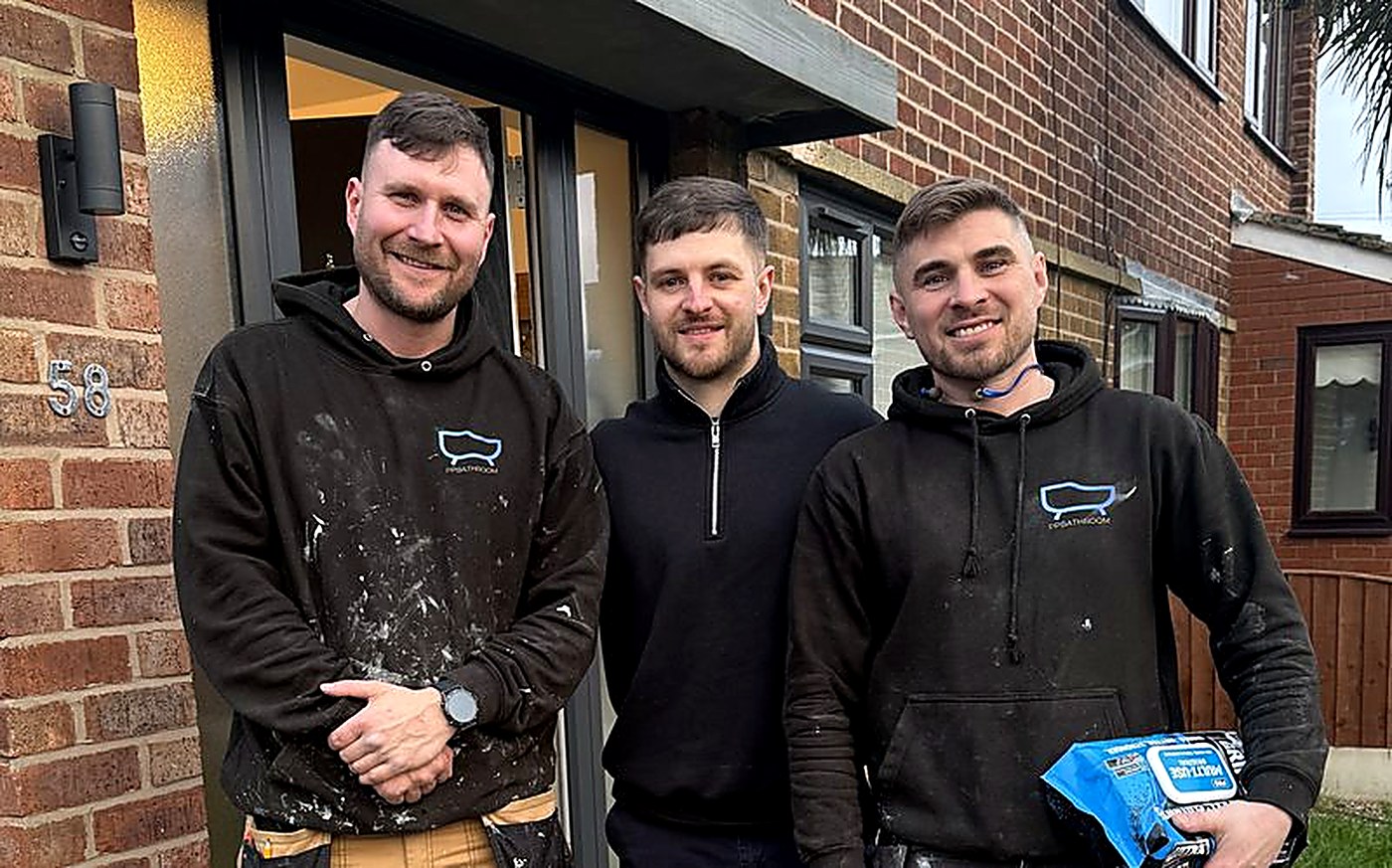 Peter, Paul and the PP Bathroom team outside a completed job