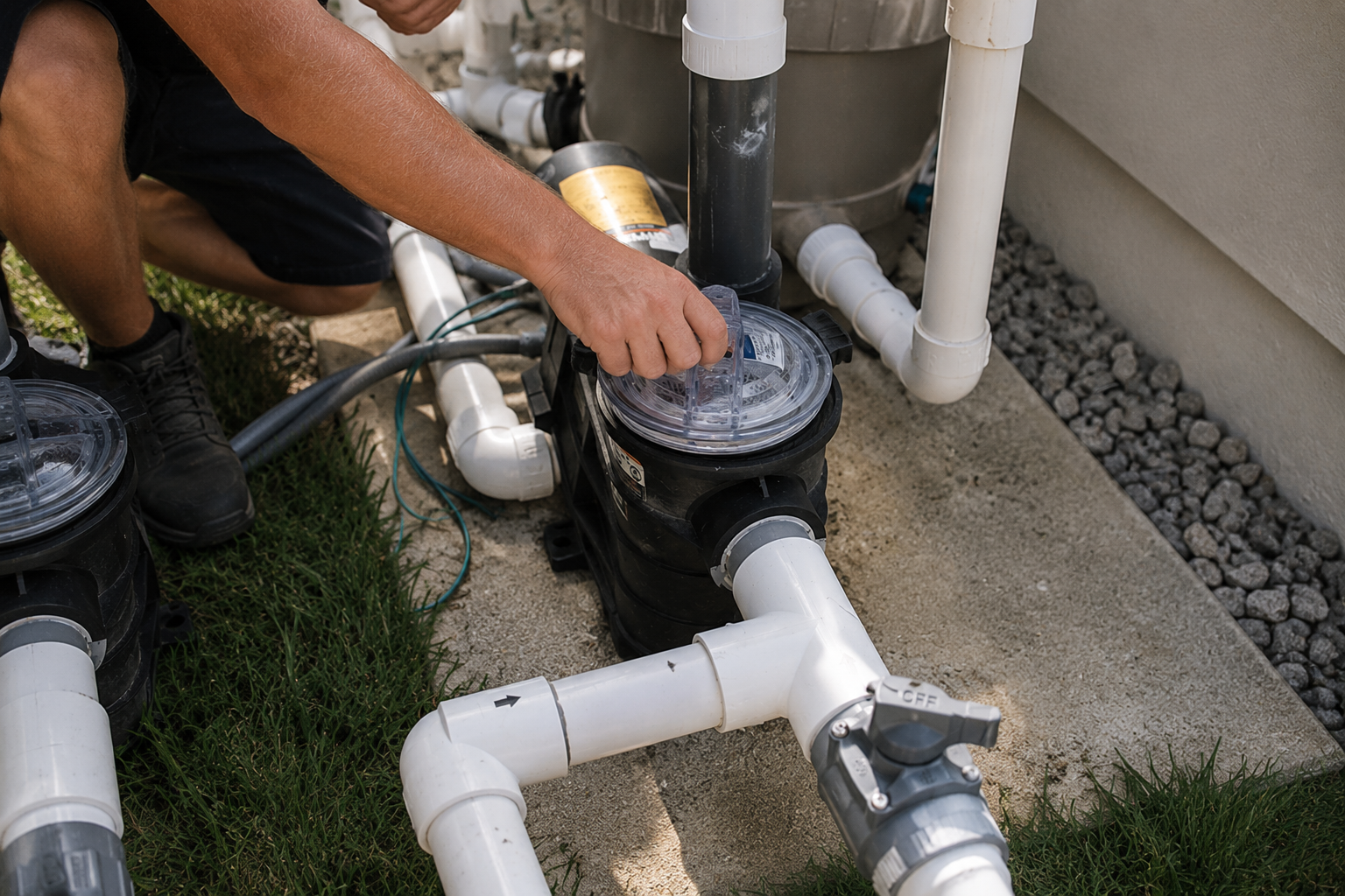 Pool pump repair in Corpus Christi equipment pad