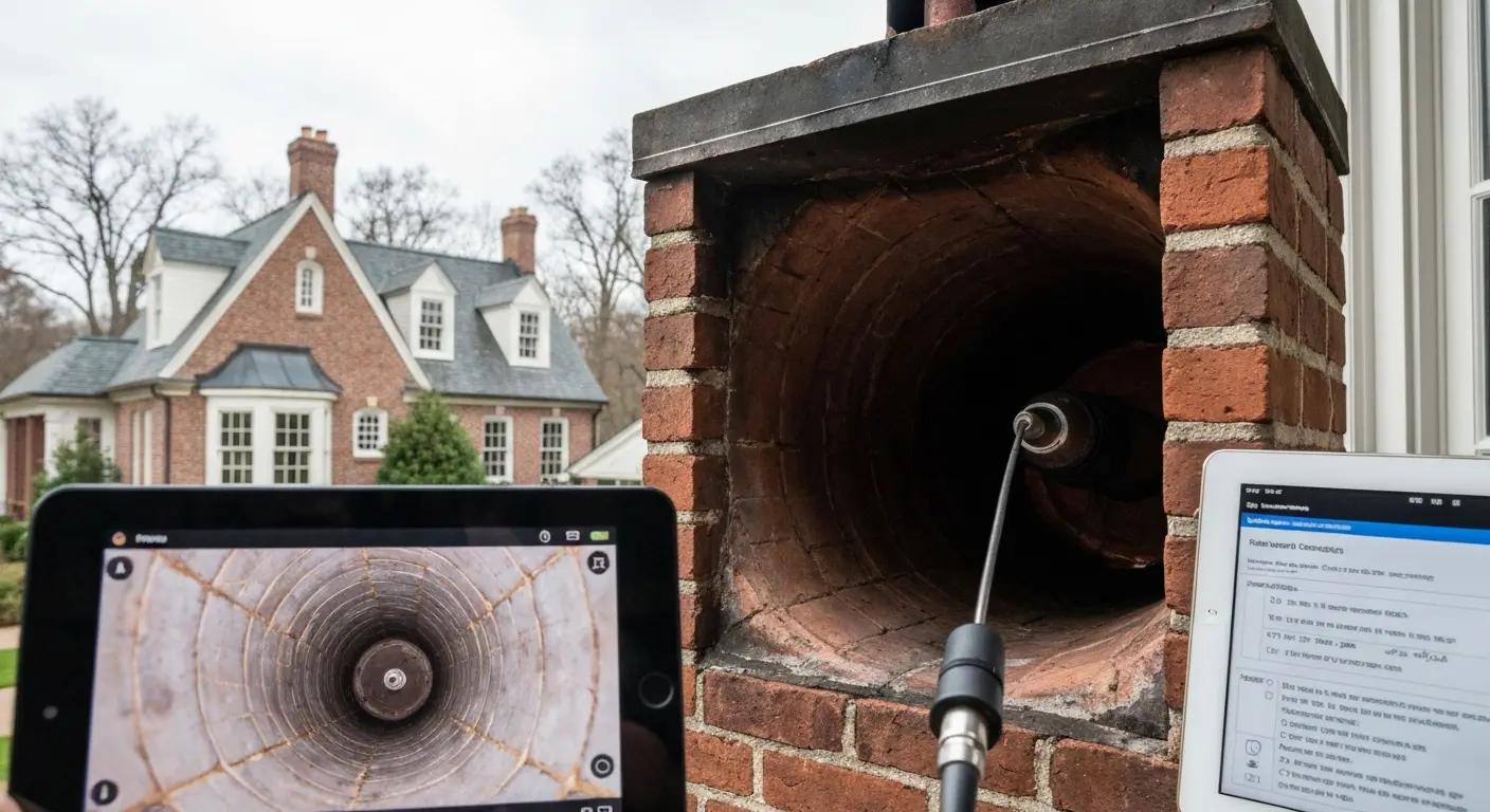 Chimney inspection camera equipment