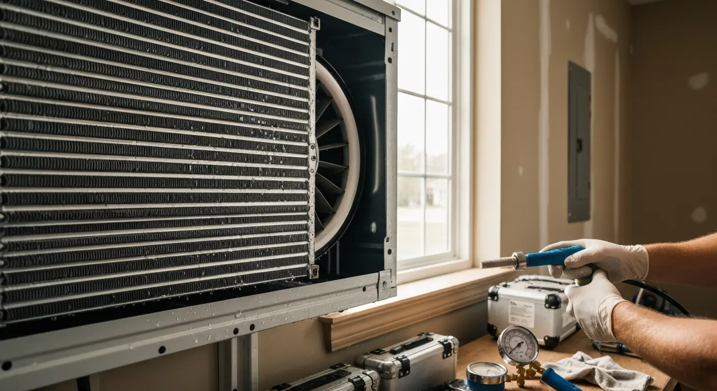 HVAC coil and blower cleaning
