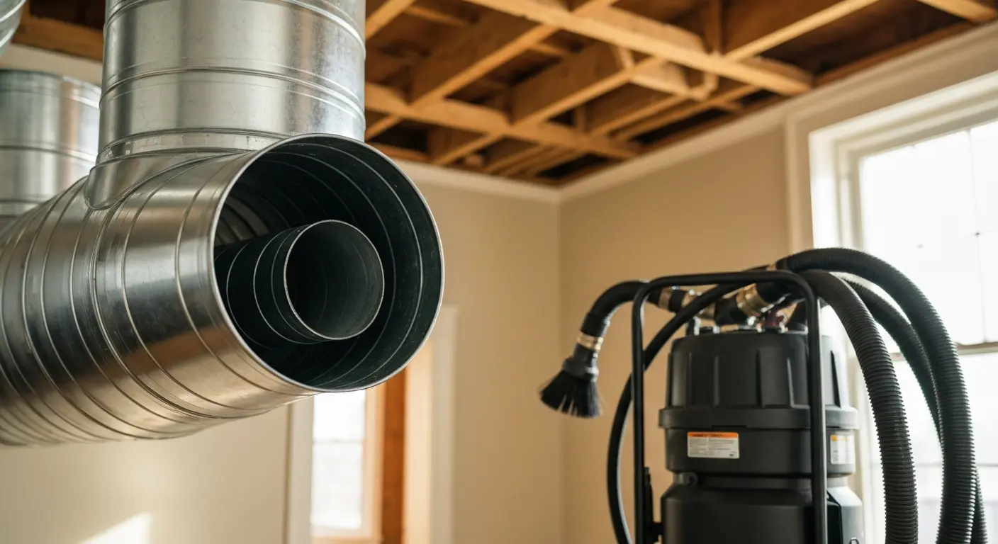 Whole-system duct cleaning in progress