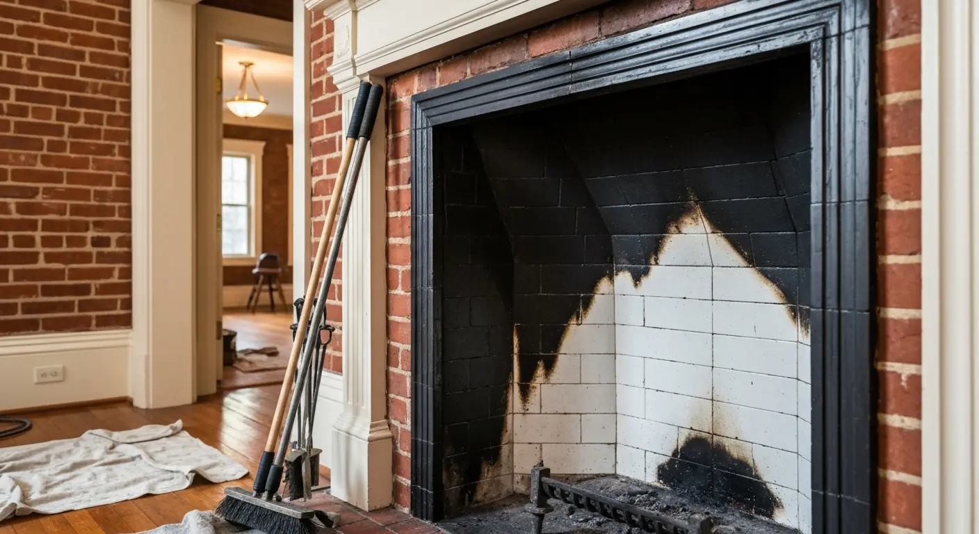 Chimney cleaning in Baltimore rowhouse