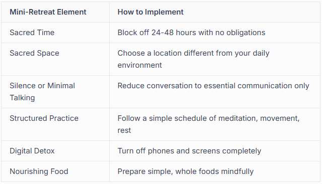Creating Your Own Mini-Retreat Creating Your Own Mini-Retreat