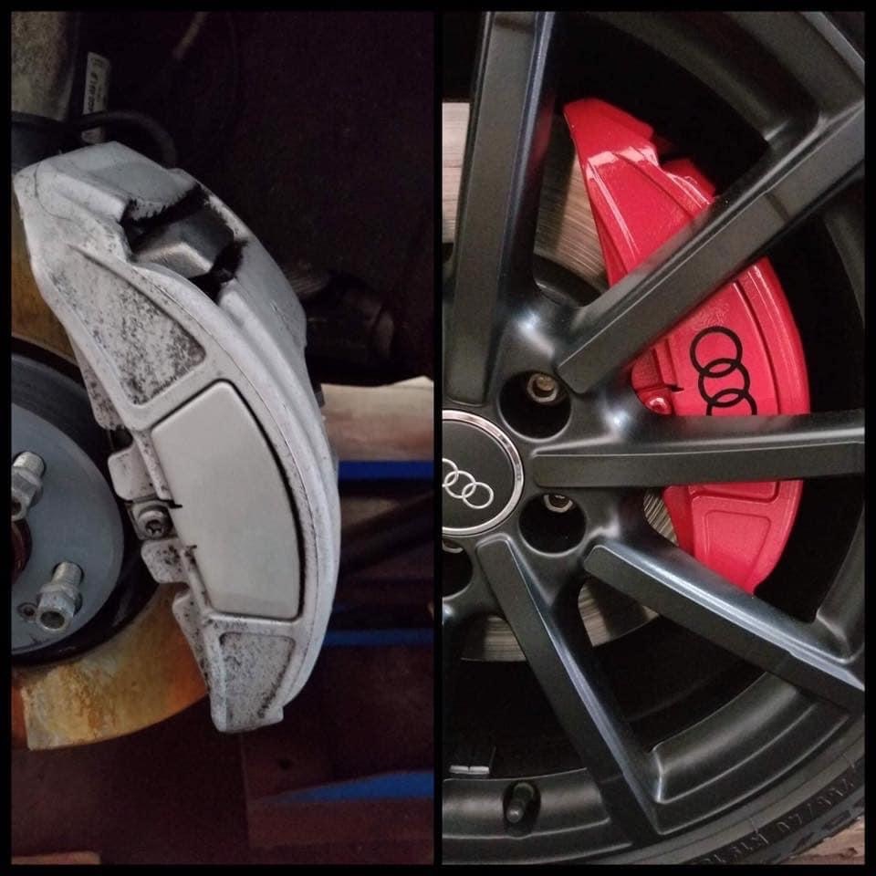 Audi Brake Caliper Painting Before & After