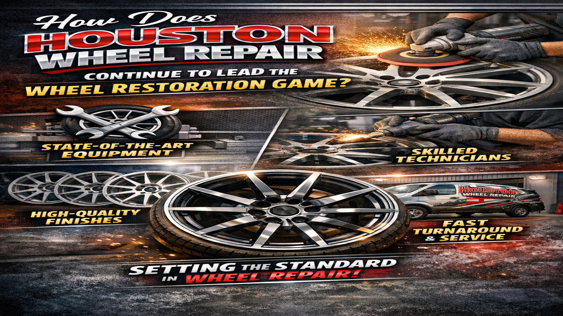 Curb rash    Bent rims    Cracks    Peeling or faded finishes