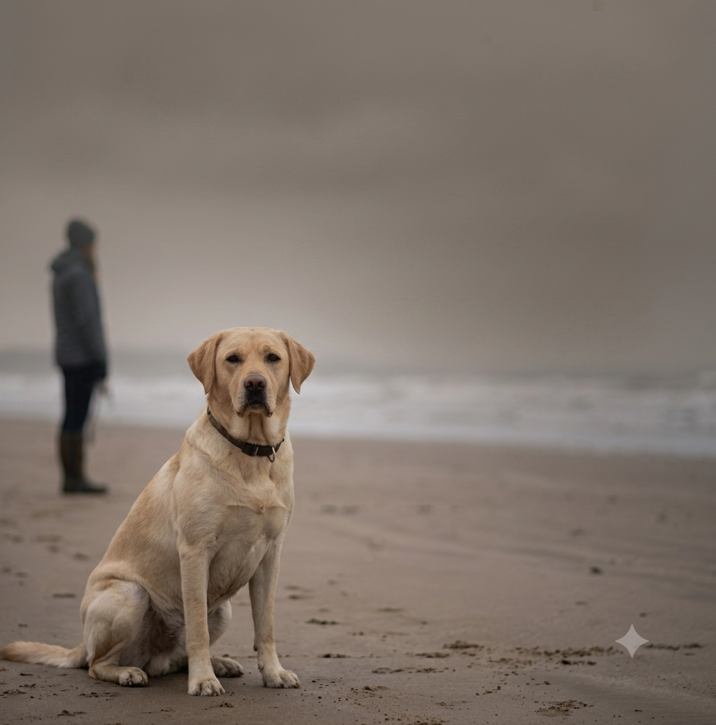 Dog with handler