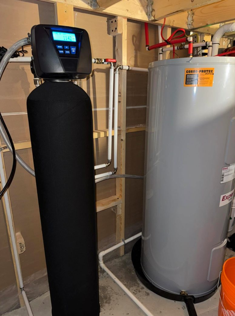 Système d'adoucissement installé proprement par l'équipe AquaPro