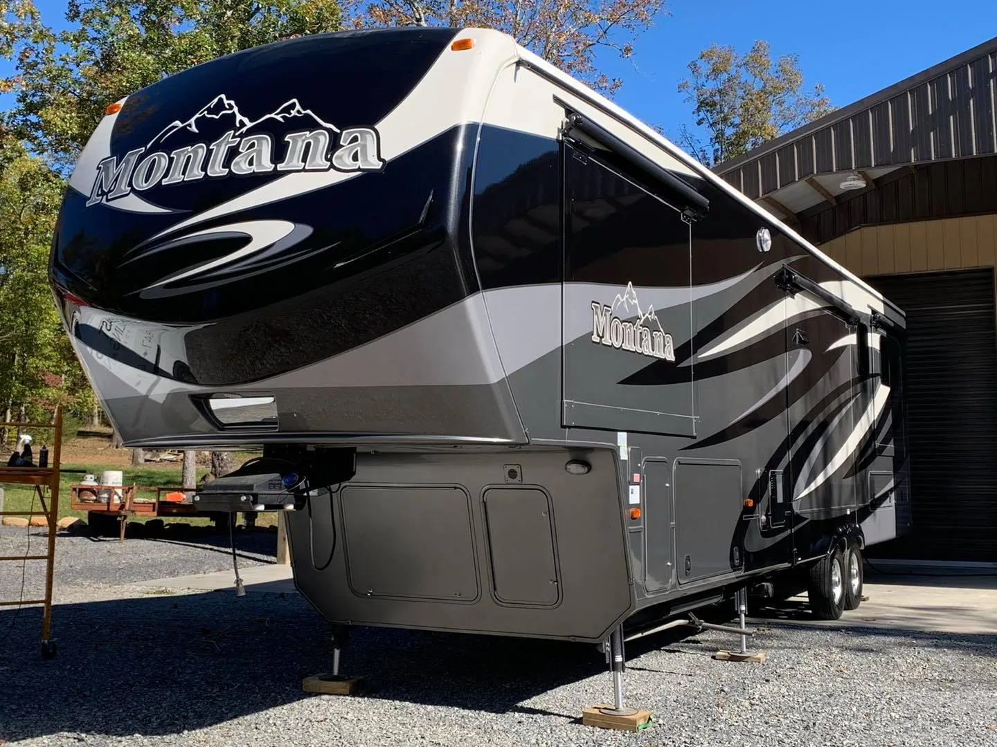 Montana 5th wheel camper trailer washed, waxed, and protected from UV damage