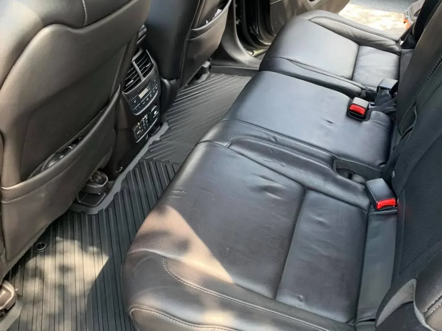 After: SUV rear row before and after interior detailing and leather conditioning