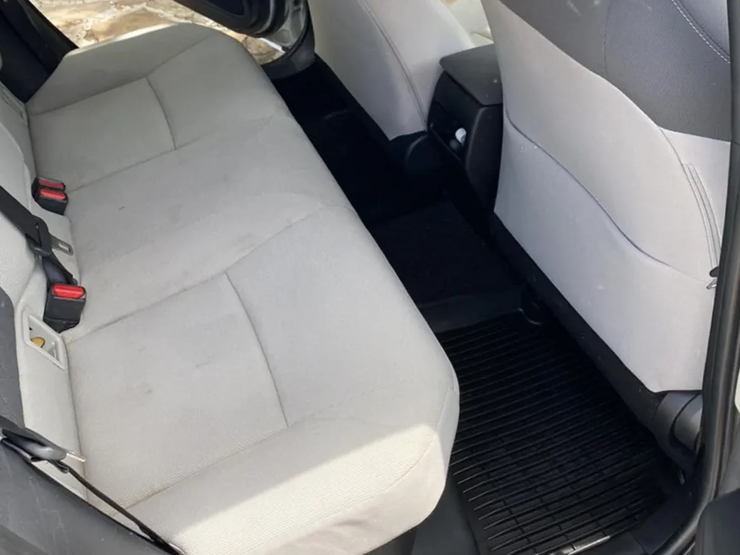 After: Cloth car seat before and after chocolate stain extraction